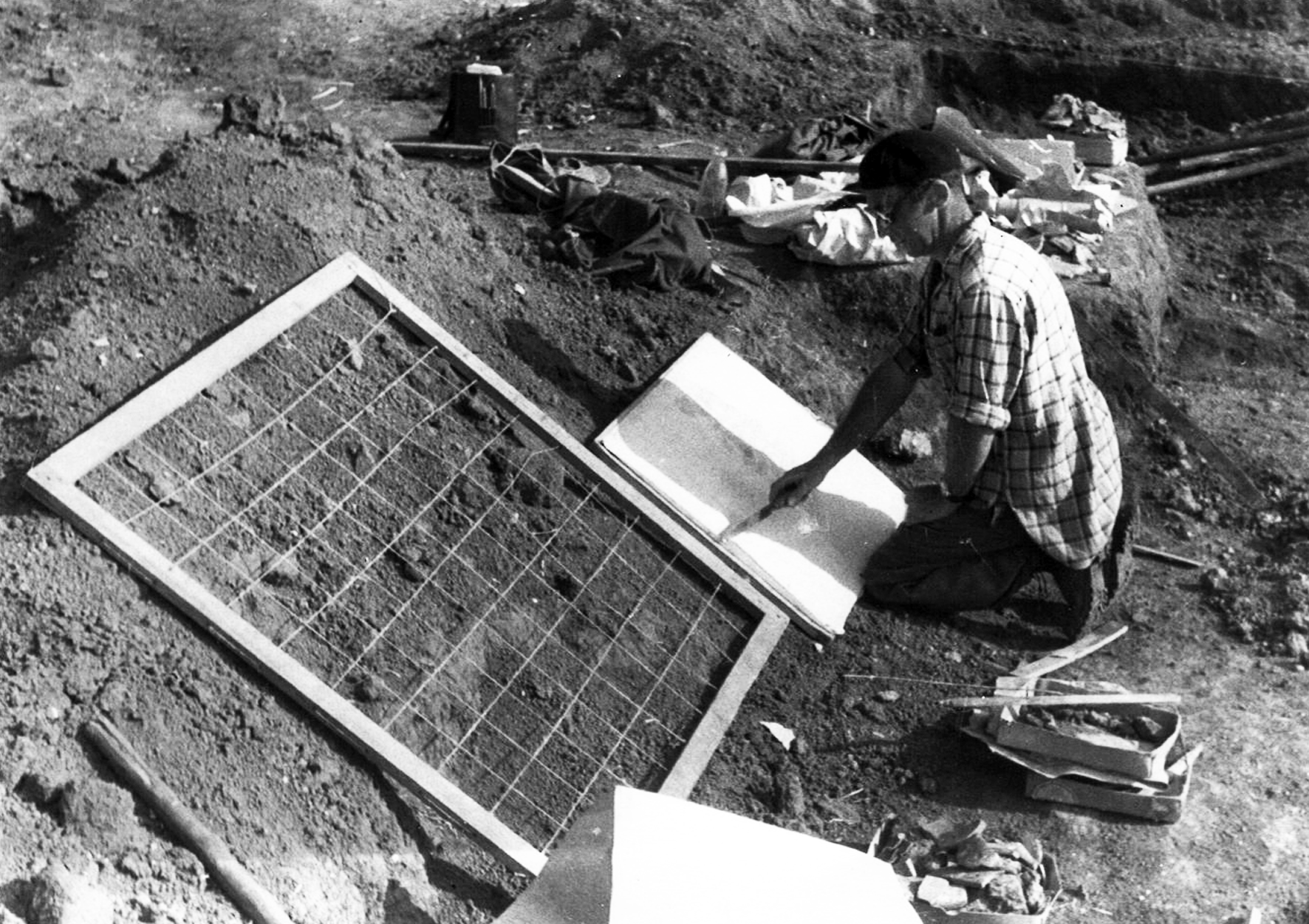 1950 г. Старый Орхей. Фиксация культурного слоя на раскопе